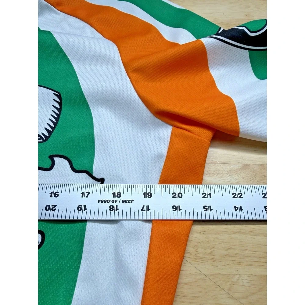 Ireland Shamrock Crest Cycling Jersey Men's Size L Green/Orange Performance Bike